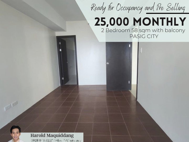 Condo in Ortigas Pasig 25,000 monthly For Sale 2 Bedrooms 58 sqm