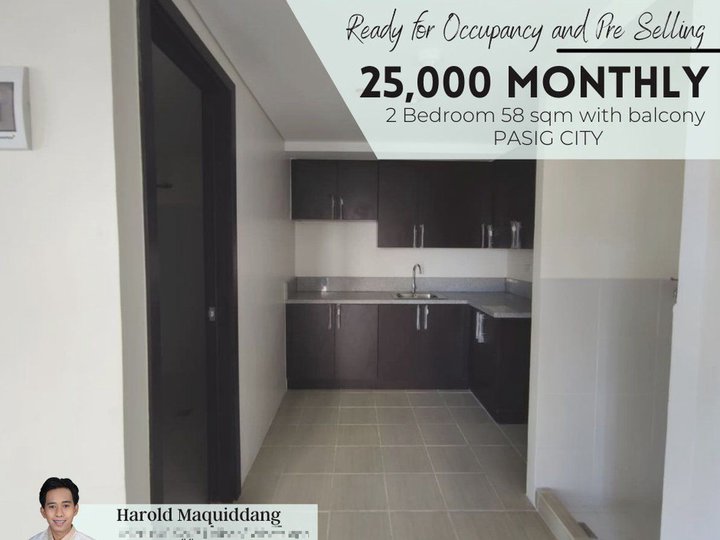 RFO 56.00 sqm 2-bedroom Condo Rent-to-own in Ortigas Pasig along C5