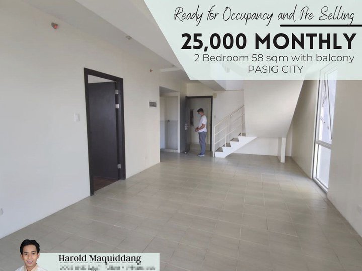 2-BR 58.00 sqm with balcony Condo in Pasig along C5 } Turnover 2024