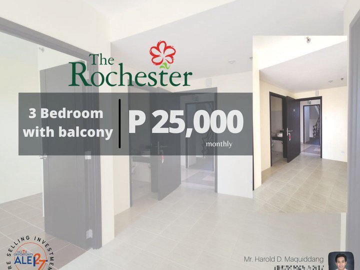 Condo Complete Amenties 25K Month in Rochester Pasig for 3-BR w/ bal