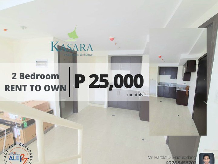 Condo in Pasig Ortigas 25,000 month 2-BR 58 sqm w/ balcony Rent to Own