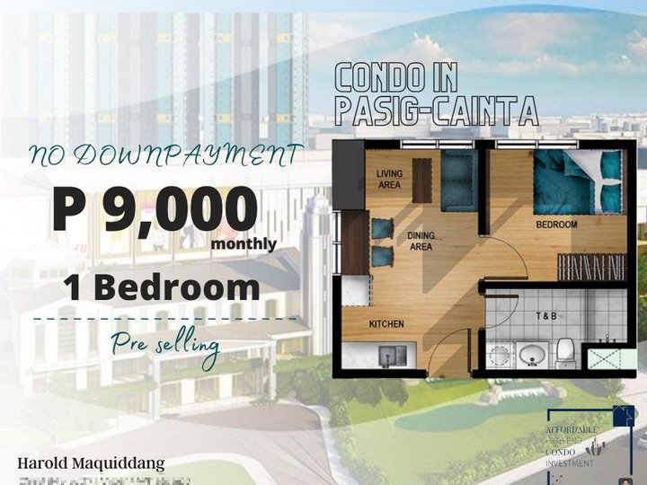 Property Investment in Pasig for as low as P9,000 month 1 Bed 30 sqm