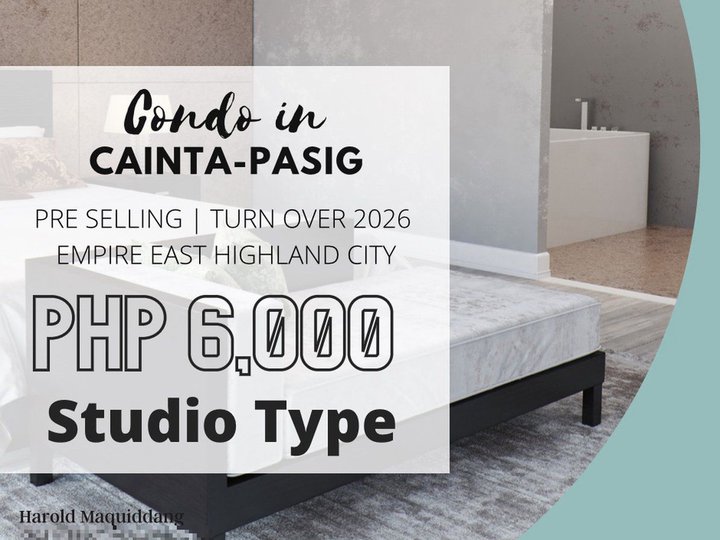No Cashout in Pasig City for only P9,000 monthly 1-Bedroom 30 sq.m