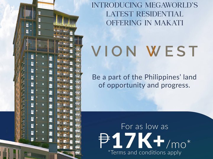 24SQM.Preselling Studio in Makati|Vion West Megaworld @P12,000/mo.