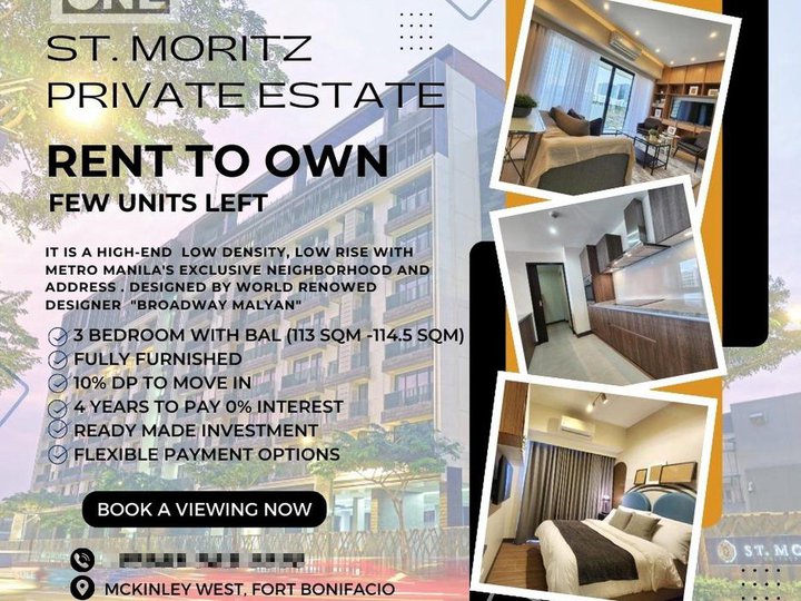 Rent to own terms High-end Low rise condo in Taguig 3BR 113.5 sqm