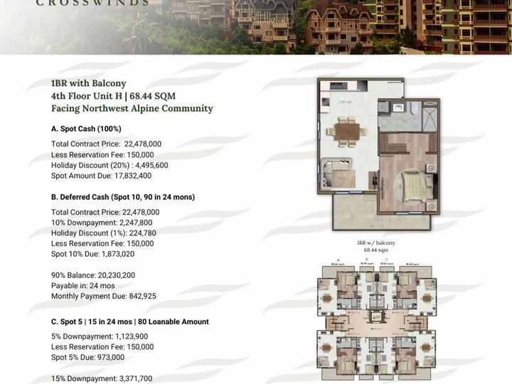 68.44 sqm 1-bedroom Condo For Sale in Tagaytay Cavite