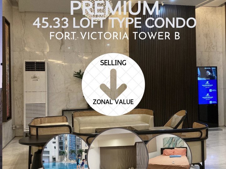 FORT VICTORIA TOWER B, BGC TAGUIG 45.33 LOFT TYPE CONDO FOR SALE