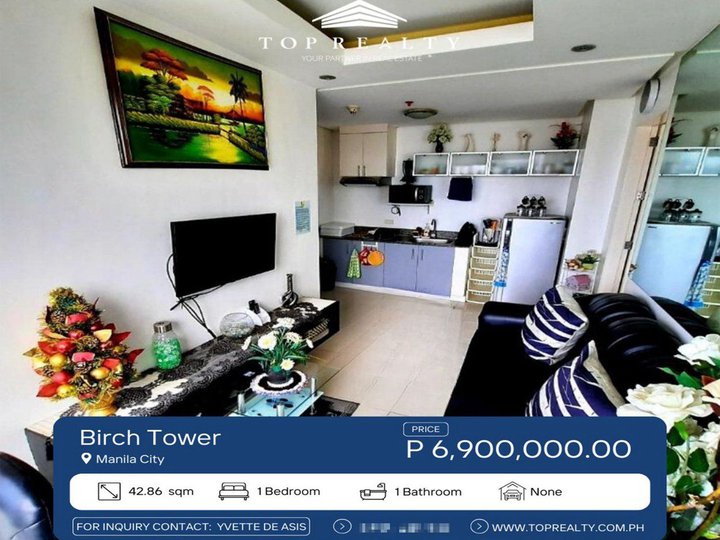 Fully-Furnished 1 Bedroom Condo for Sale in Birch Tower, Manila City