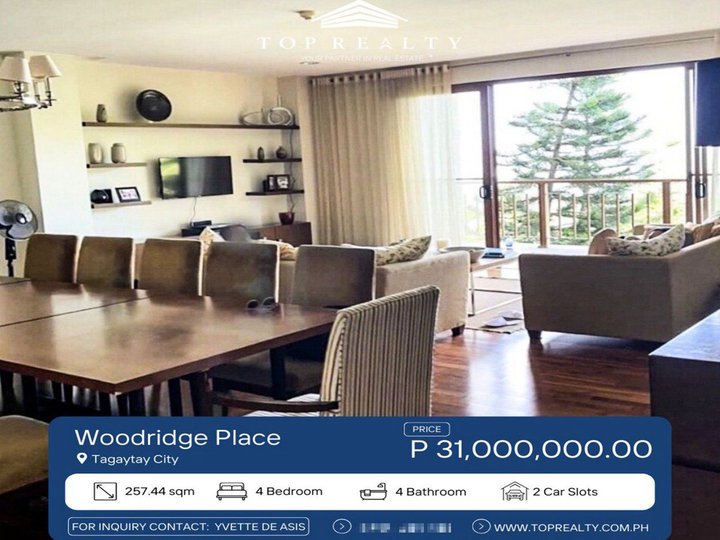 Fully-Furnished 4BR Condo for Sale in Woodridge Place, Tagaytay City