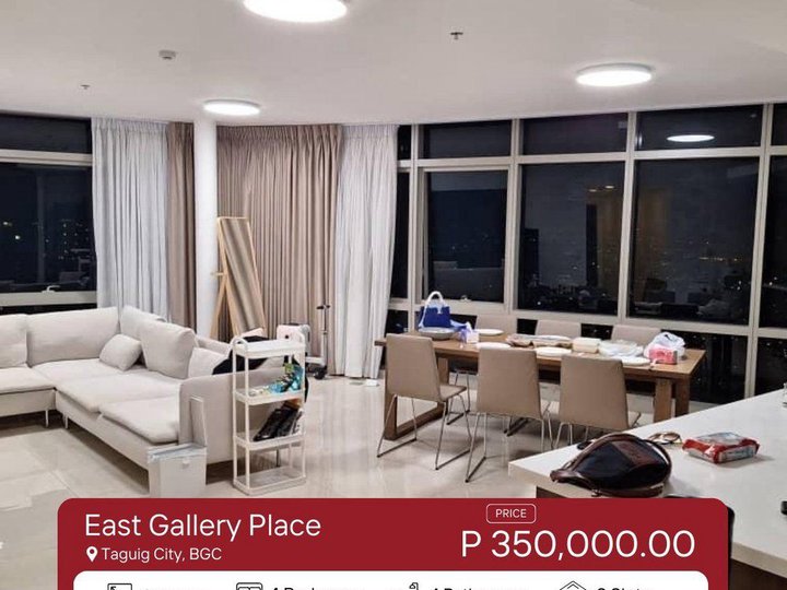 4BR Condominium for Rent in East Gallery Place, BGC, Taguig CIty