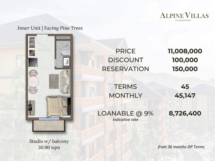 30.90 sqm Studio Condo For Sale in Tagaytay Cavite