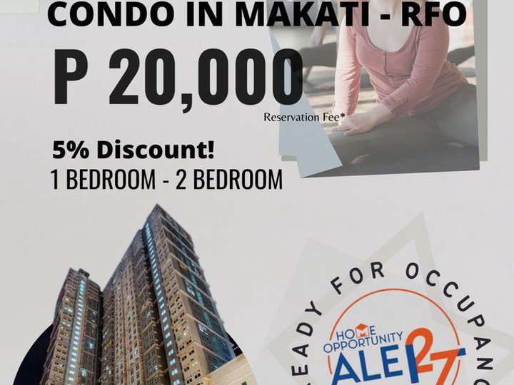 Condominium For Sale in Makati 2-Bedrooms 38 sqm connected to MRT Edsa