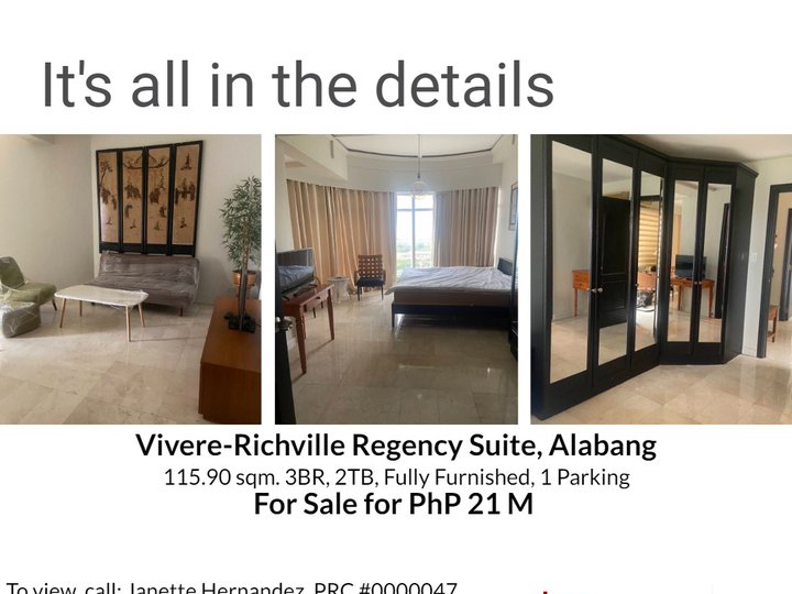 115.90 sq. 3-bedroom Condo For Sale in Alabang Muntinlupa Metro Manila