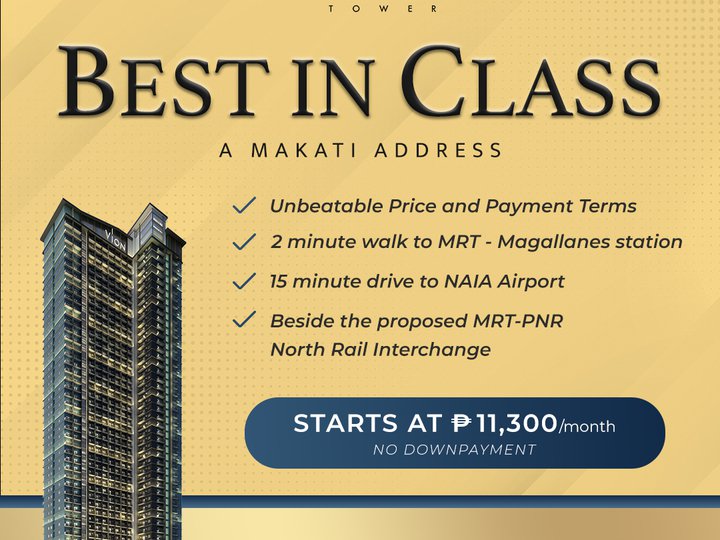 Pre-selling Condominium  Vion Tower  for as Low as P16000 /month
