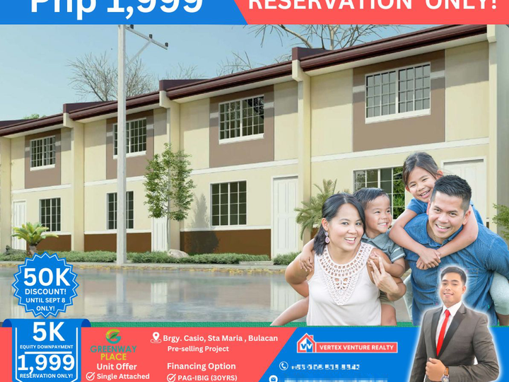 Pre-selling 2-bedroom Townhouse For Sale thru Pag-IBIG in Santa Maria