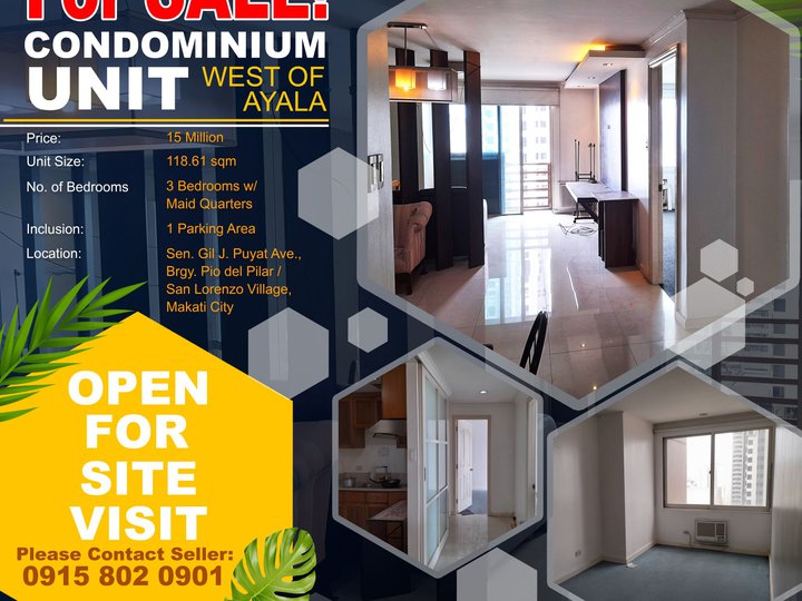 118.61 sqm 3-bedroom Condo For Sale in Makati Metro Manila