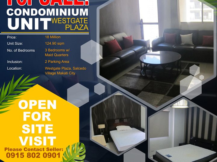 124.00 sqm 3-bedroom Condo For Sale in Makati Metro Manila