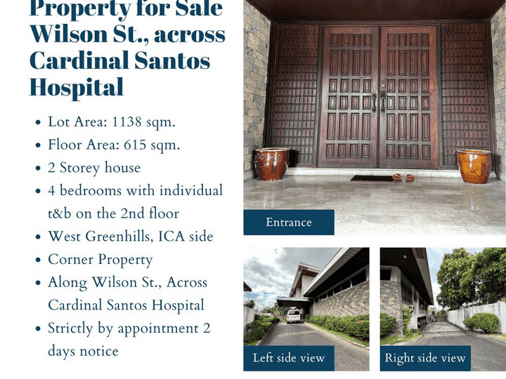 4-bedroom house and lot for Sale Cardinal Santos Hospital West Greenhills