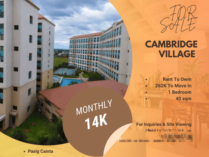 40.00 sqm 1-bedroom Residential Condo For Sale in Pasig Rent To Own