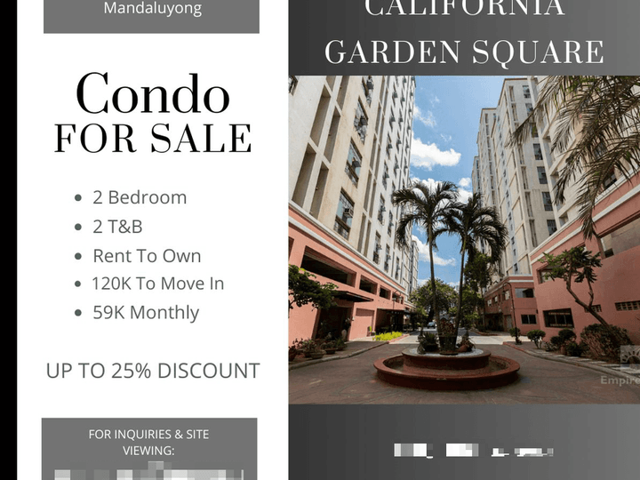 2 BR Loft Type California Garden Square Rent to Own 120K To Move In