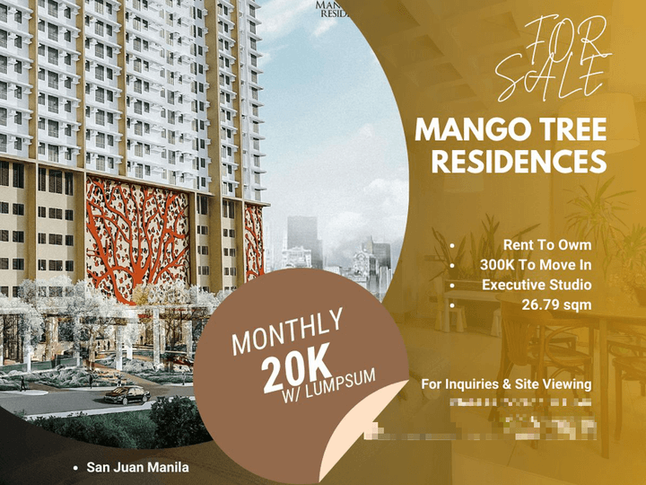 26.79 sqm 1 BR Condo For Sale in San Juan Rent to Own Mango Tree Residences