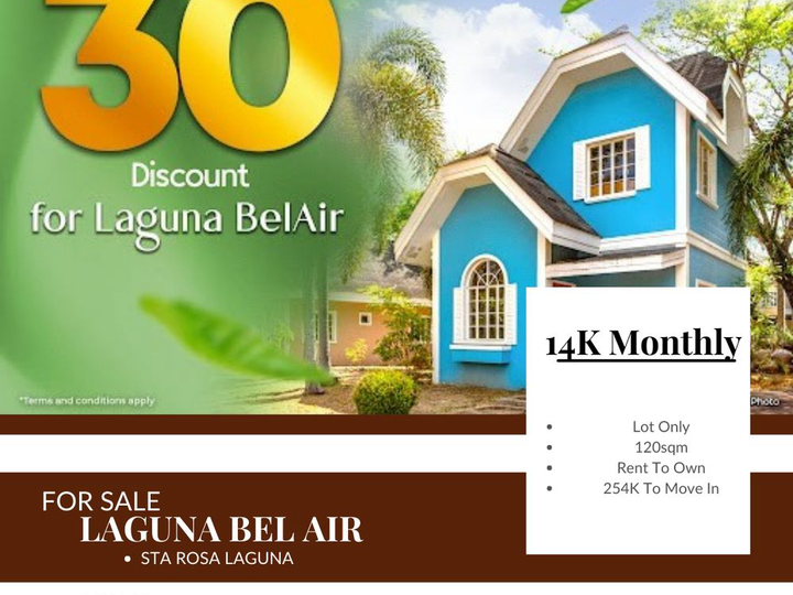 120sqm Lot For Sale in Santa Rosa Laguna as low as 14K Monthly