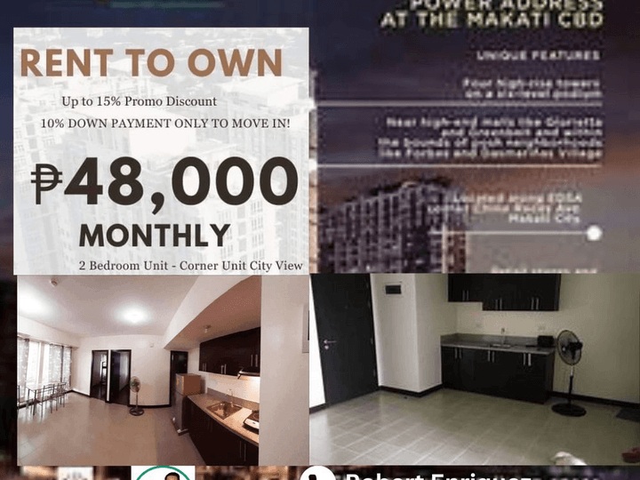 38.00 sqm 2-bedroom Condo For Sale in Makati Metro Manila