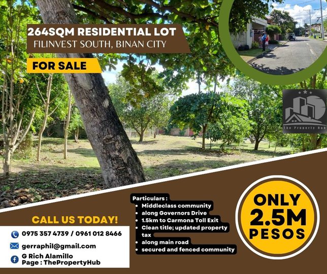 264sqm Residential Lot In Filinvest South Binan City - Living In Laguna 