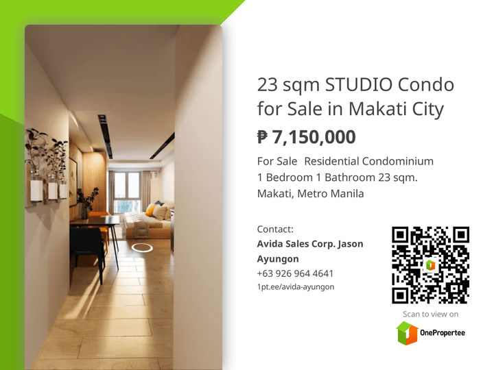 Studio Unit Makati OFW Guide Buying Property In The Philippines   23 Sqm Studio Condo For Sale In Makati City 1 1.HDeAreofade5iGcgx 