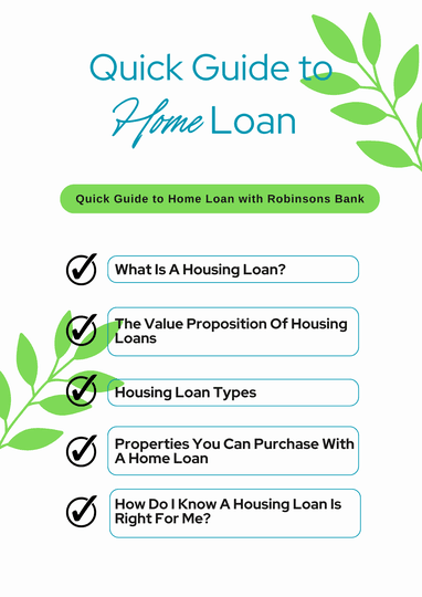 Quick Guide to Home Loan with Robinsons Bank - Bank Home Loan Assistance