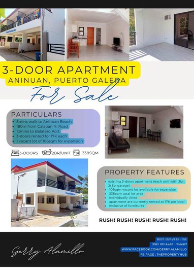 3-Door Apartment in Puerto Galera near beaches [Condos