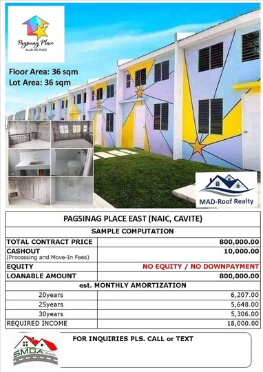 A Townhouse unit with no Just pay 10k processing fee